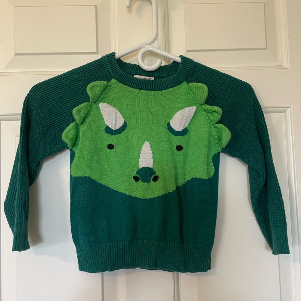Cat & Jack Green Triceratops Kids Sweater